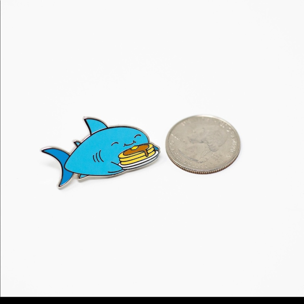 *Last One*Shark With Pancakes Enamel Pin - Picture 2 of 2